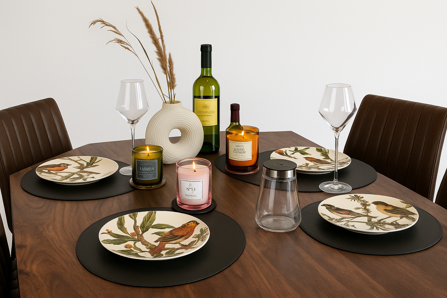 Elegantes Abendessen mit Dekor